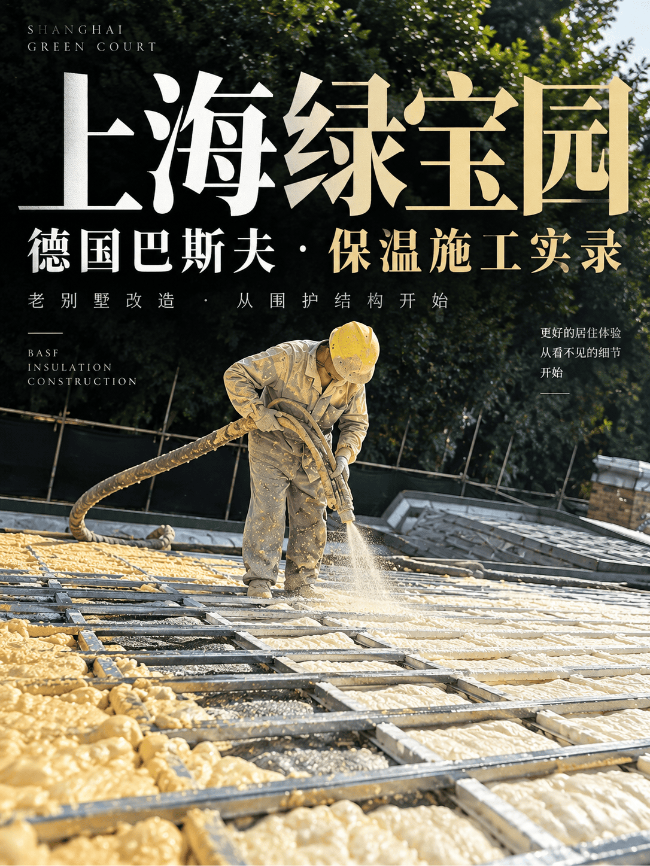 上海上海绿宝园老别墅改造案例｜德国巴斯夫屋面保温施工